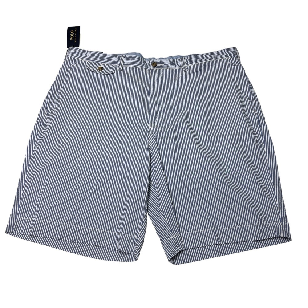 NWT Polo Ralph Lauren Mens 38X9 Stretch Straight Fit Seersucker Stripe Shorts